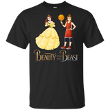 Beauty and The Beast Belle and Basketball Girl Black T-Shirt Men
