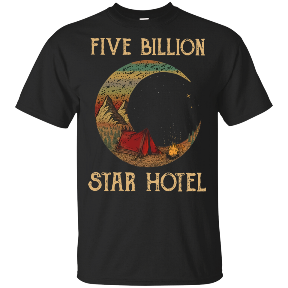Camping Five Billion Star Hotel Vintage Black T-Shirt Men