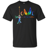 Bird Feathers Love One Another Pride LGBT Black Cotton T-Shirt