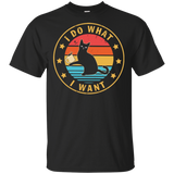 Cat I Do What I Want Vintage Black Cotton T-Shirt